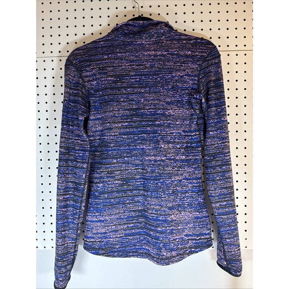 Nike Pro Blue Purple Dri-Fit Half-Zip Thumbholes Pullover Women's M - Picture 3 of 12